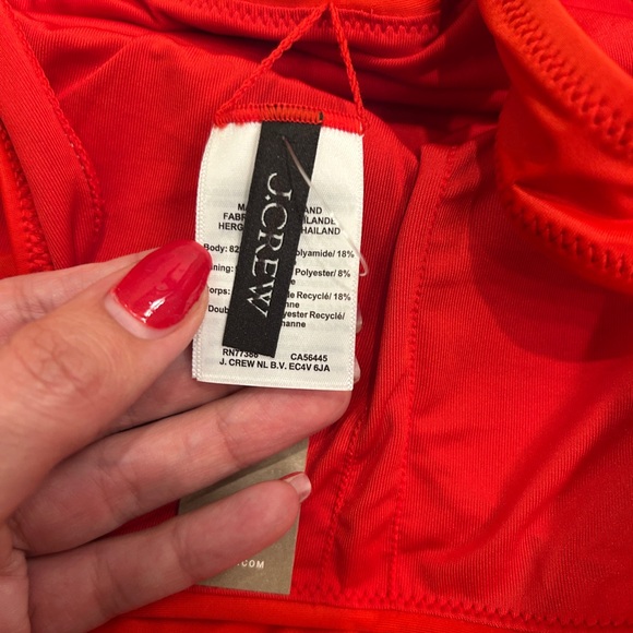 NWT J crew Ruched squareneck one-piece swimsuit Size 8 - Picture 6 of 12